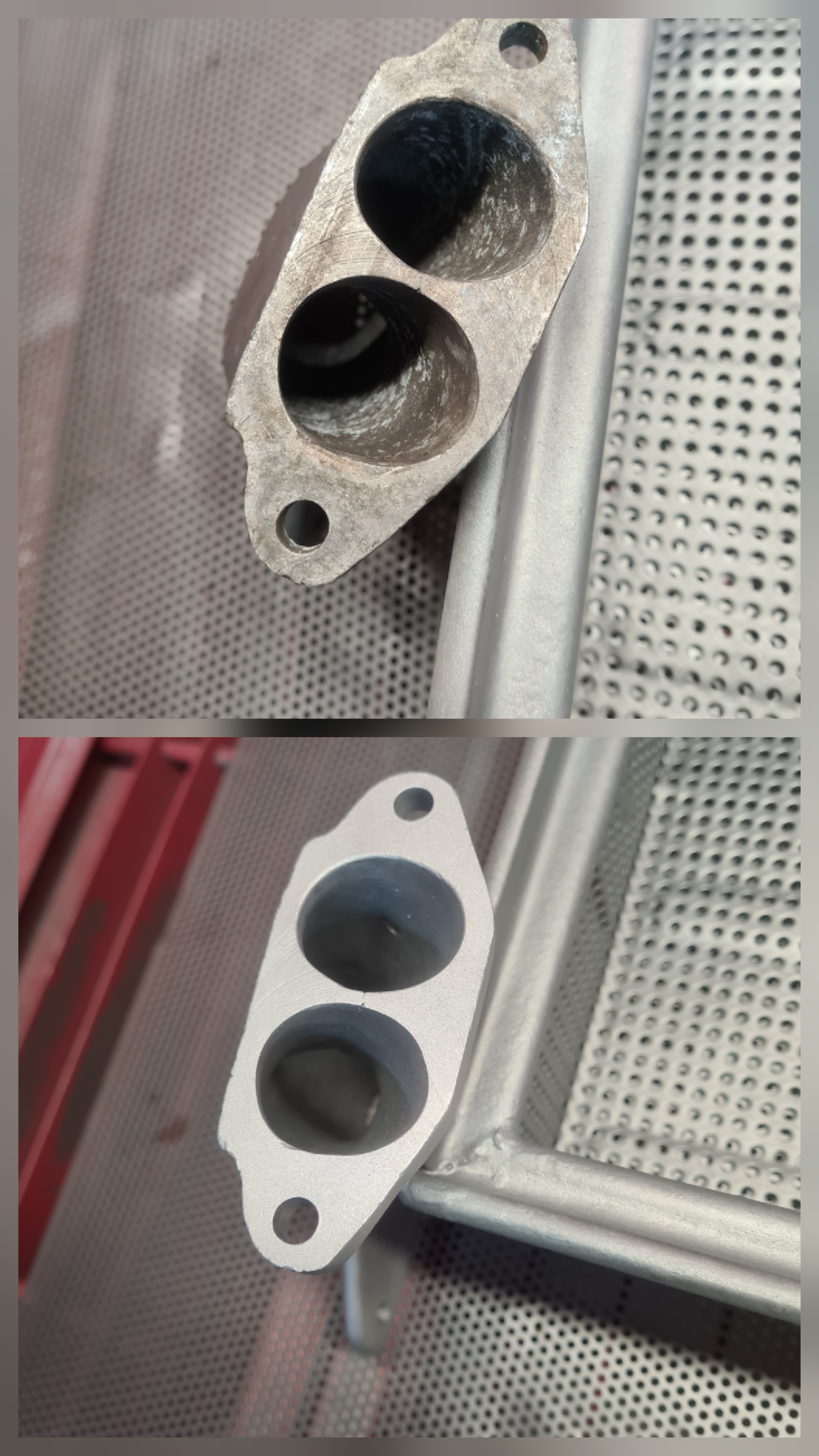 Nussschalenstrahlen Ansaugbrücke